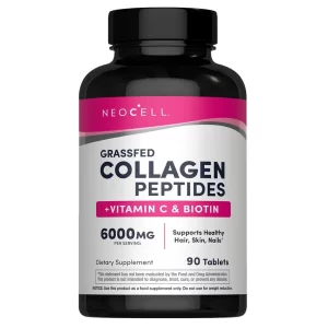 NeoCell Super Collagen + Vitamin C & Biotin, Supplement, for Hair, Skin, and Nails, 90 Tablets